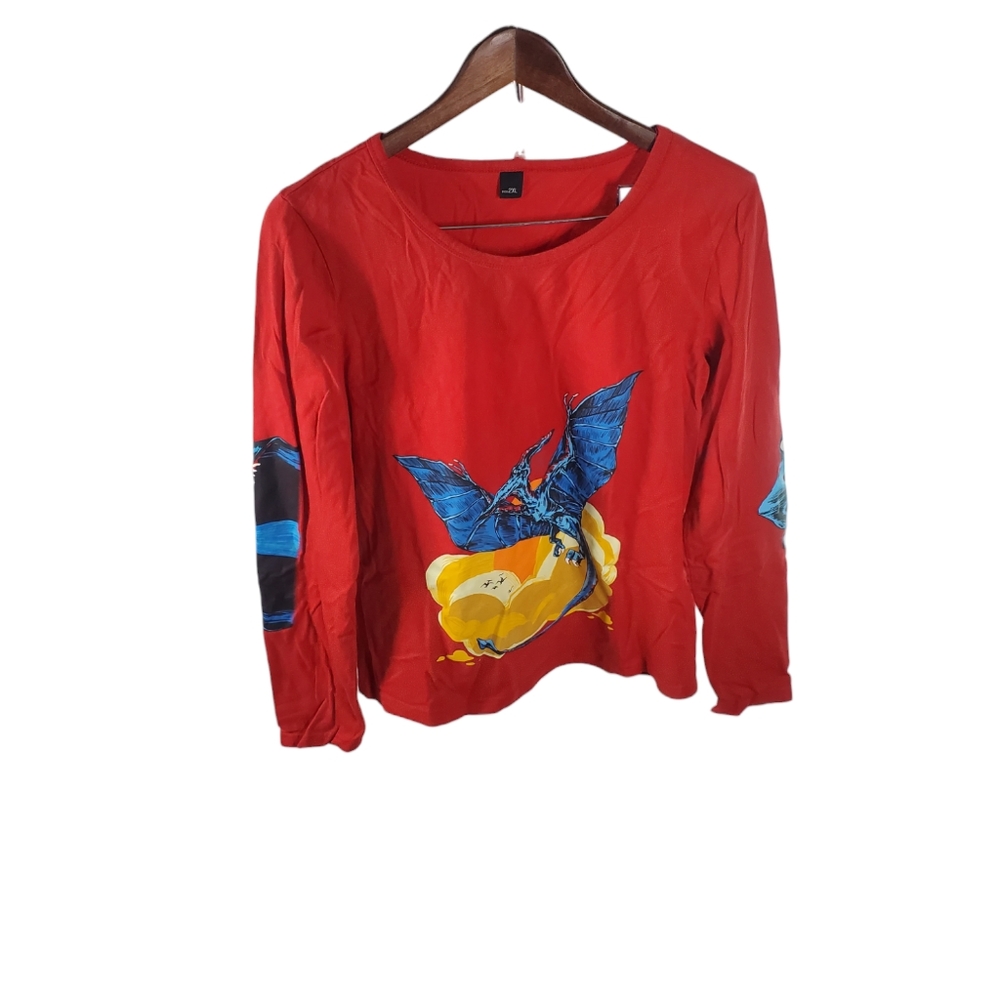 Dinosaur Glow In The Dark T-Shirt - Boy’s Size XL - Red - New